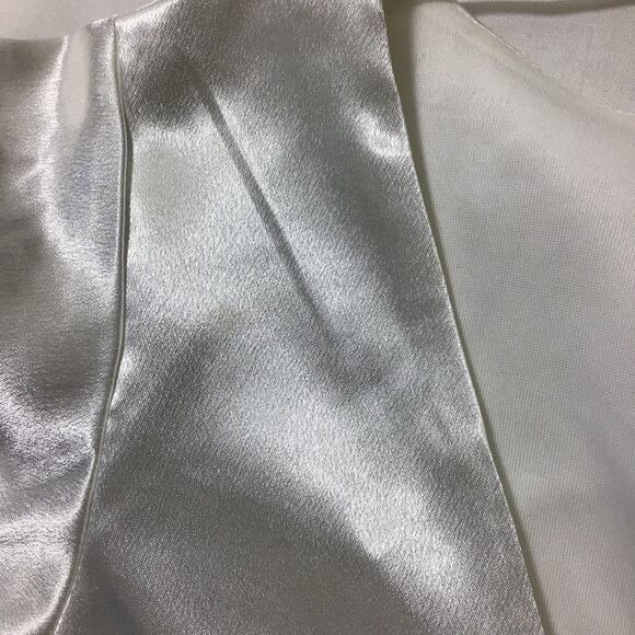 LULU'S XS Forever Awaits White Satin Flutter Sleeve Jumpsuit NEW B126 *flaw - Picture 10 of 14